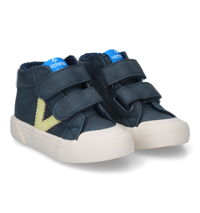 Victoria Blauwe Velcroschoenen in kunstleer (315545)