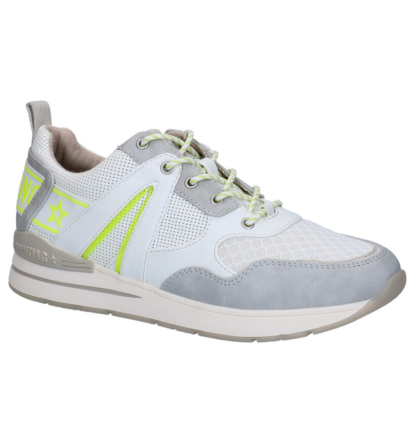 Mustang Witte Veterschoenen in kunstleer (271192)