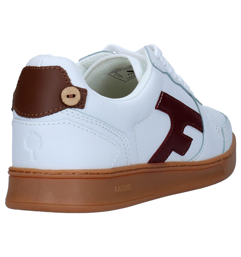 Faguo Hazel Witte Sneakers in kunstleer (288224)