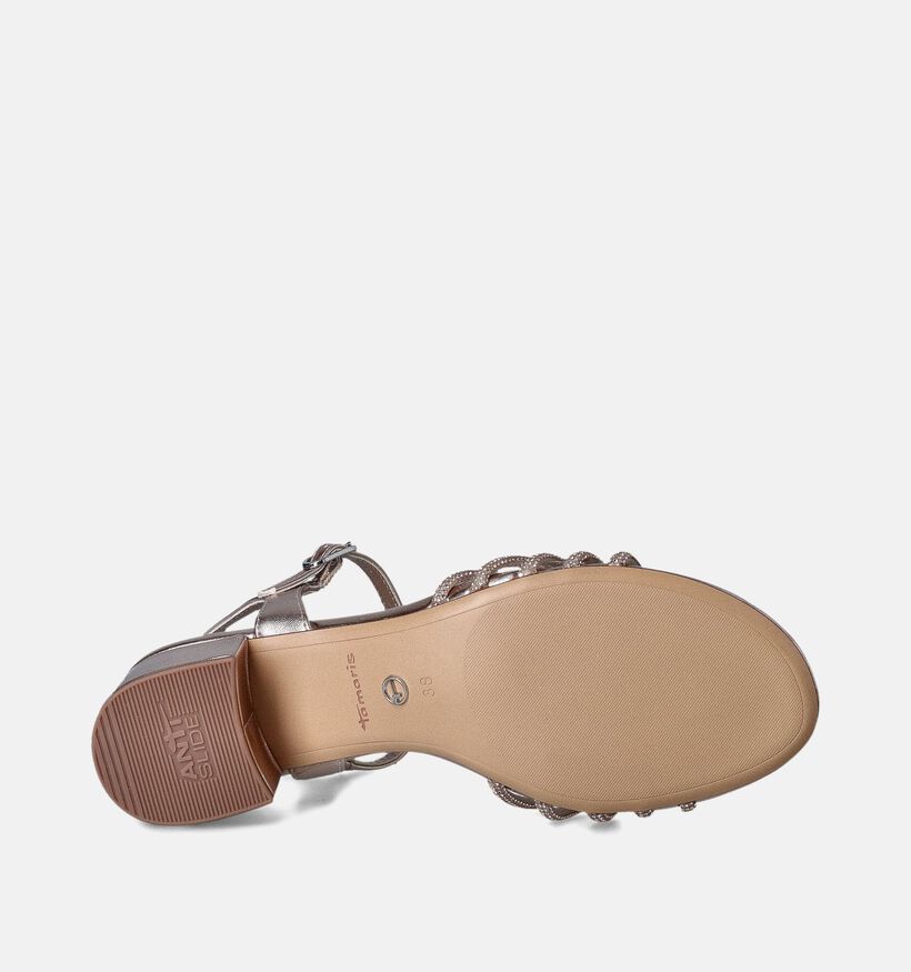 Tamaris Sandales avec talon carré en Or rose pour femmes (354334)