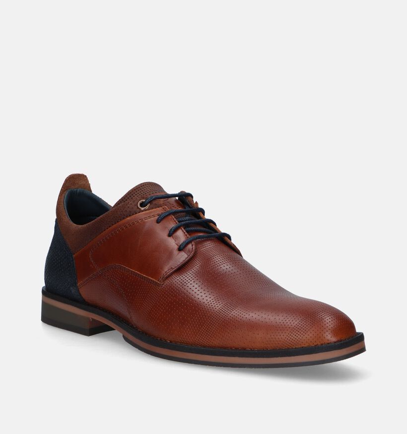 Bullboxer Cognac Geklede Schoenen voor heren (337209) - geschikt voor steunzolen