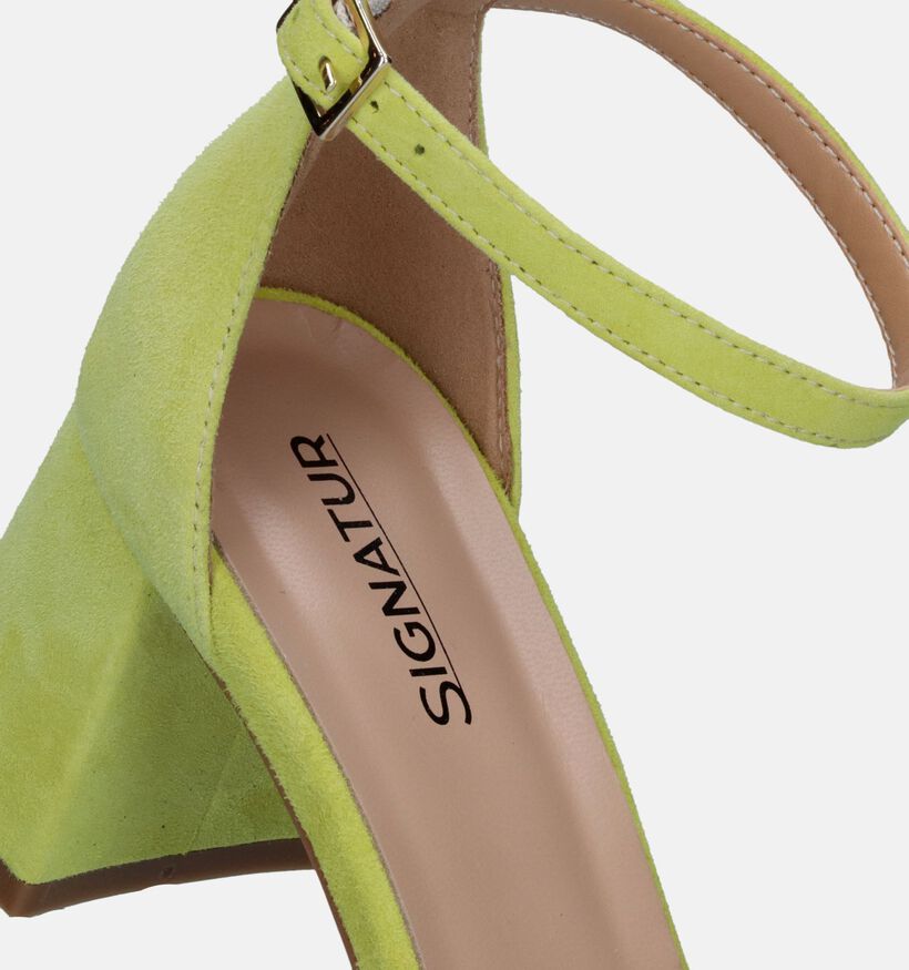 Signatur Sandales avec talon en Vert pour femmes (341927)