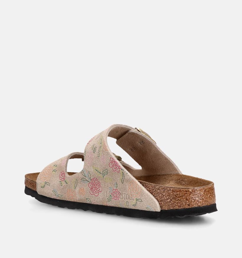 Birkenstock Arizona Sandcastle Flower Beige Slippers voor dames (368225)