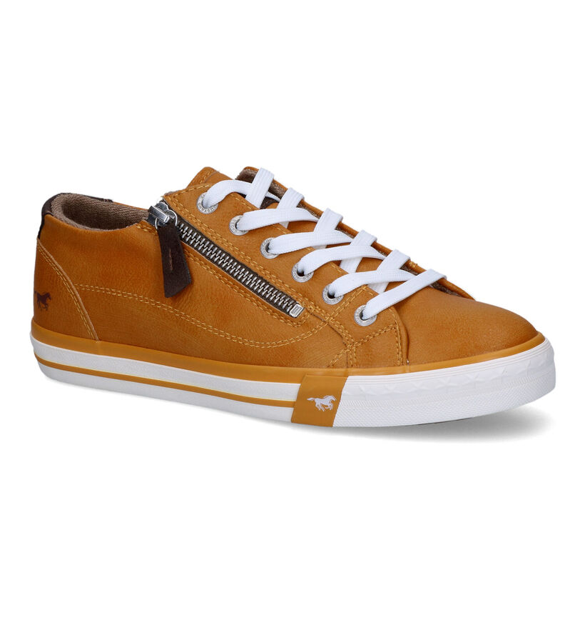 Mustang Baskets casual en Jaune ocre en simili cuir (313803)