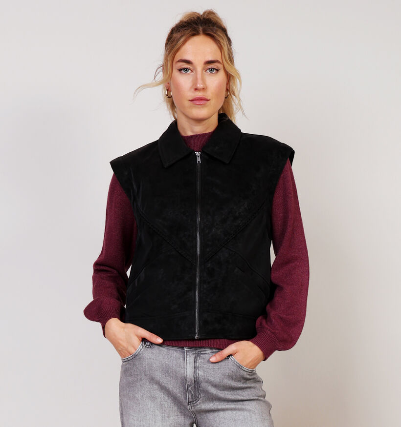 Vila Pulina Coated Zwarte Mouwloze Jas voor dames (361318)
