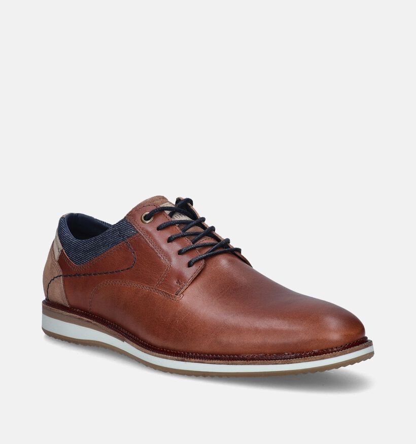 Bufflox Oslo Chaussures à lacets en Cognac pour hommes (353947) - pour semelles orthopédiques