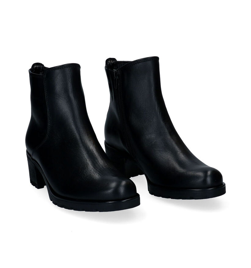 Comfort Bottines à talons en Noir en cuir (297364)