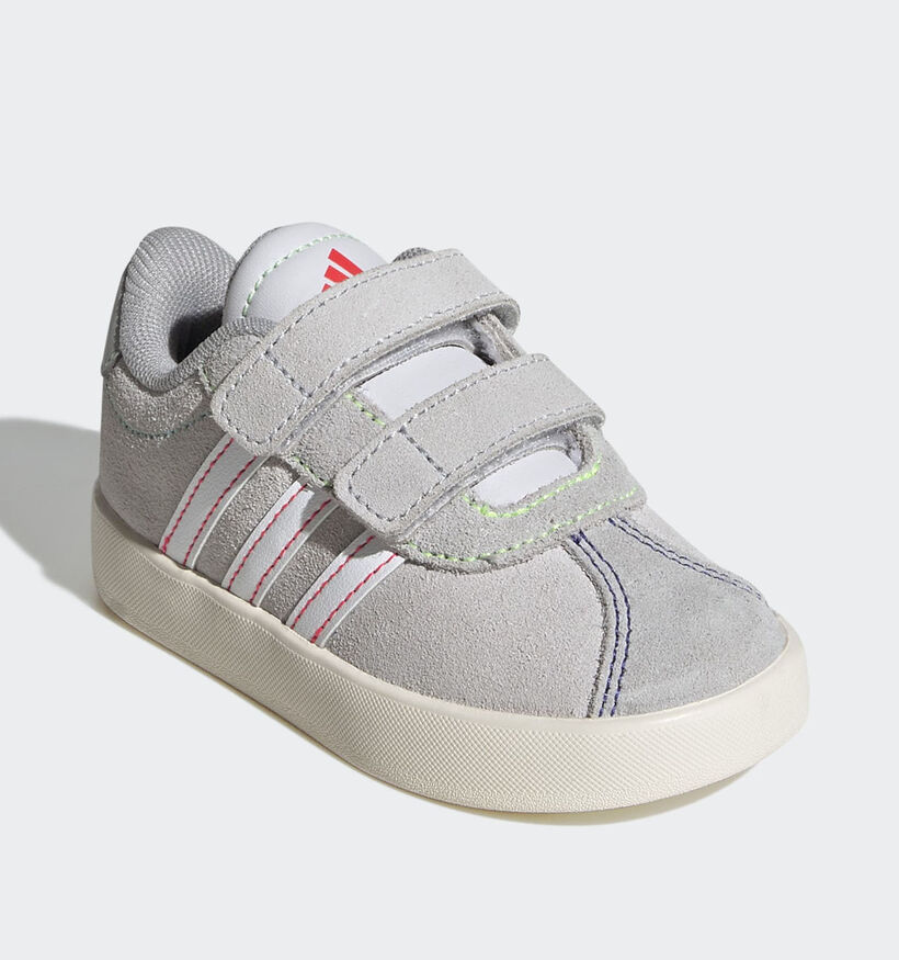 adidas VL court 3.0 CF Lichtgrijze Sneakers voor jongens (365358) - geschikt voor steunzolen