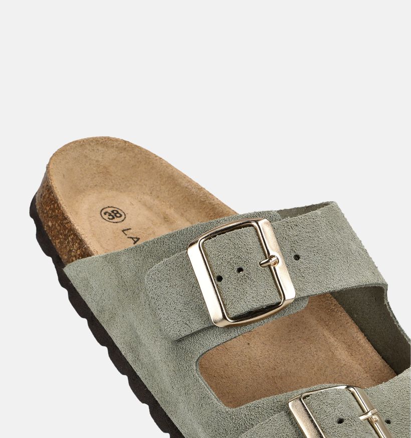 Laurent David Kakigroene Slippers voor dames (373784)