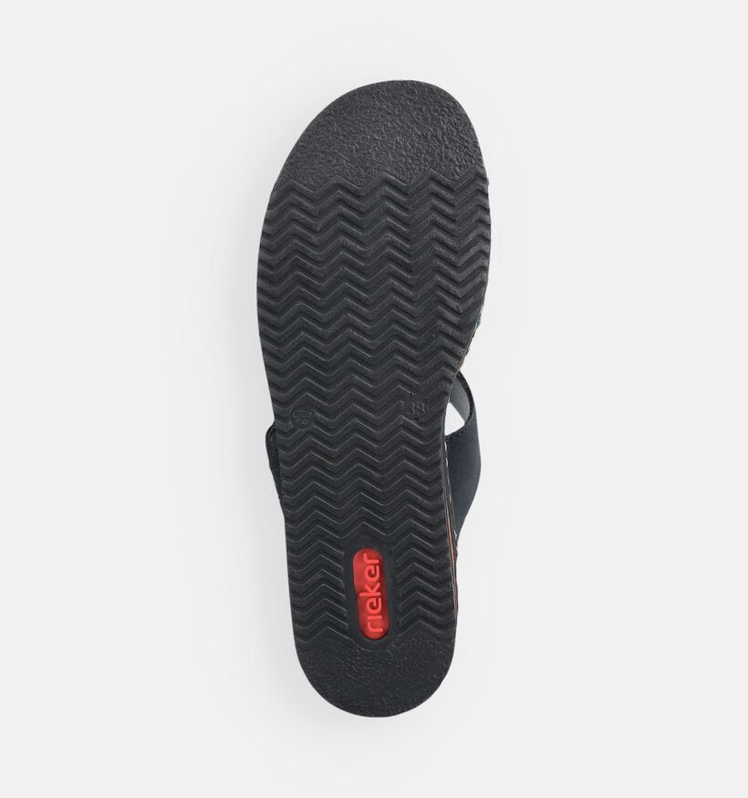 Rieker Donkerblauwe Slippers met Sleehak voor dames (370407)