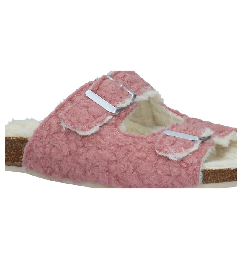 Hampton Bays Pantoufles ouvertes en Gris en faux fur (232365)