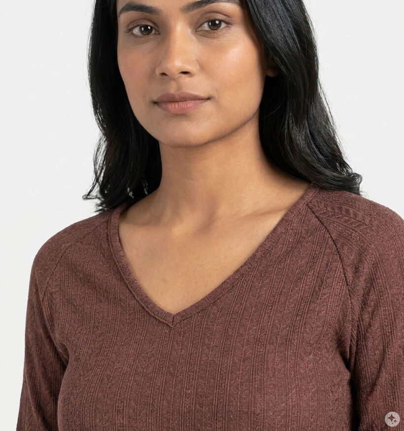 Deeluxe Original Taiffy Bruine T-shirt met Lange Mouwen voor dames (384151)
