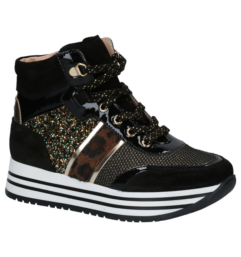 NeroGiardini Taupe Hoge Sneakers in daim (297735)