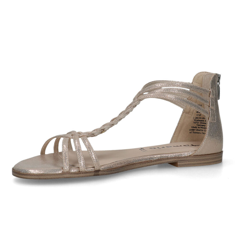Tamaris Gouden Romeinse sandalen in stof (334261)