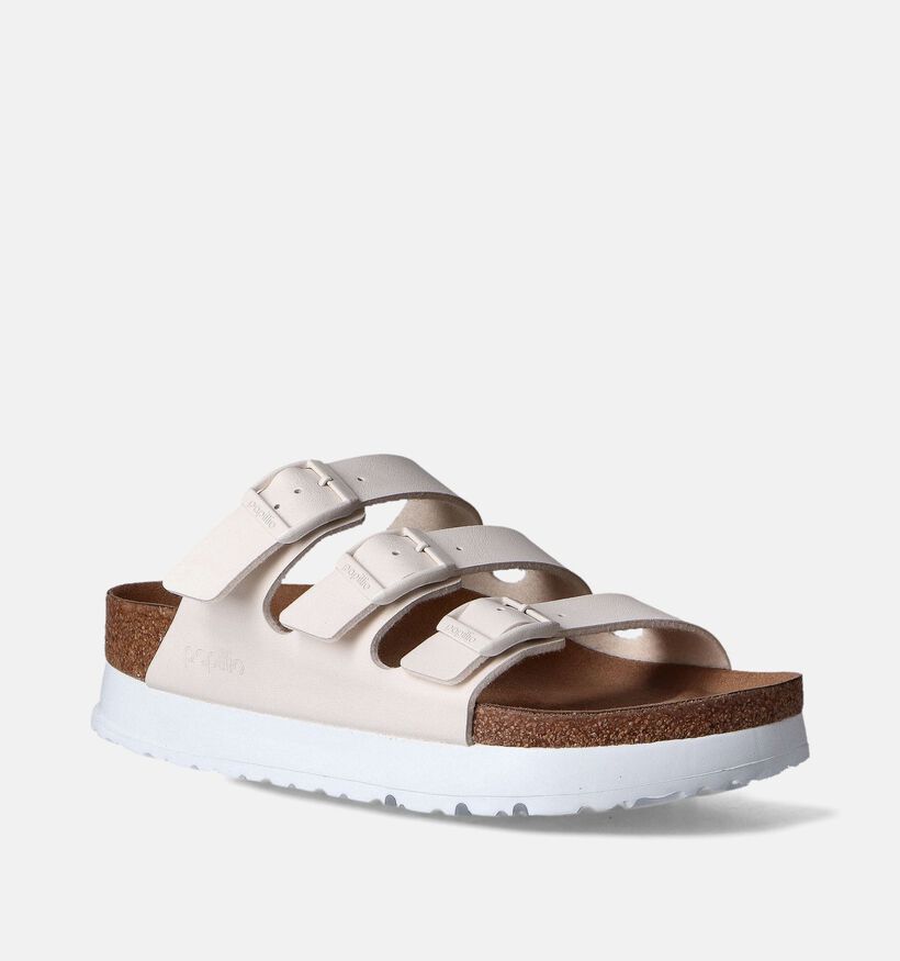 Birkenstock Florida III Pap Flex Platform Nu-pieds en Écru pour femmes (350877)
