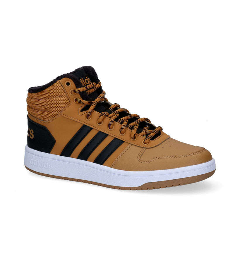 adidas Hoops 2.0 Mid Witte Sneakers in daim (290816)