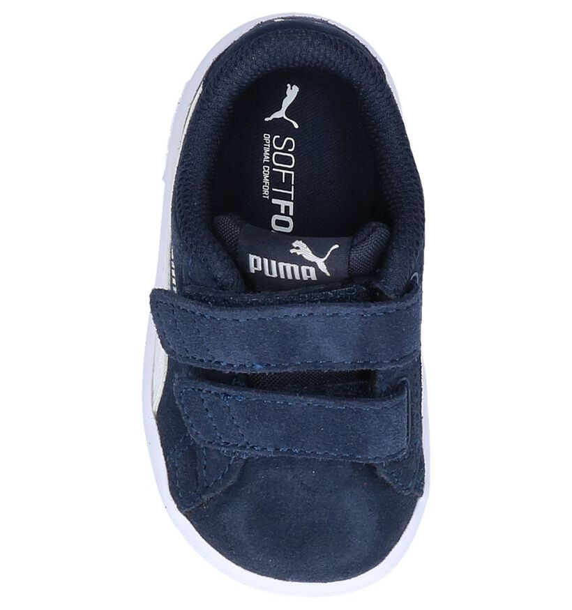 Puma Smash Blauwe Sneakers in leer (288262)