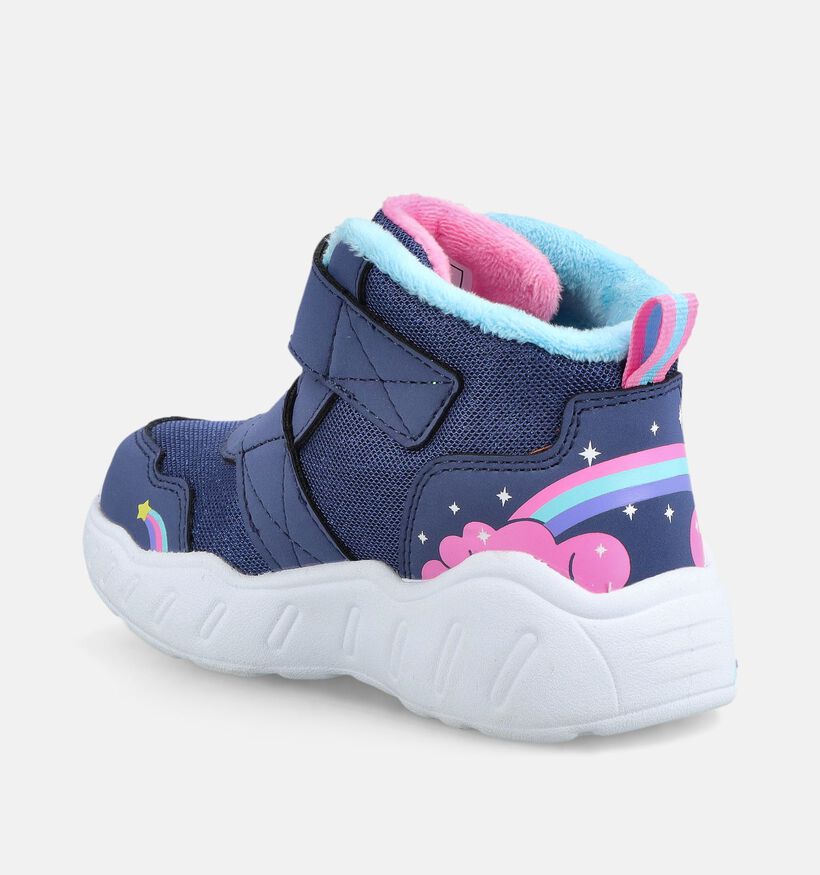 Skechers Play Scene Unicorn Chasers Baskets montantes en Bleu fonc&eacute;/Rose pour filles (376888) - pour semelles orthop&eacute;diques