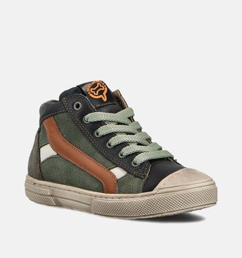 STONES and BONES High Sneakers Cognac/Groen