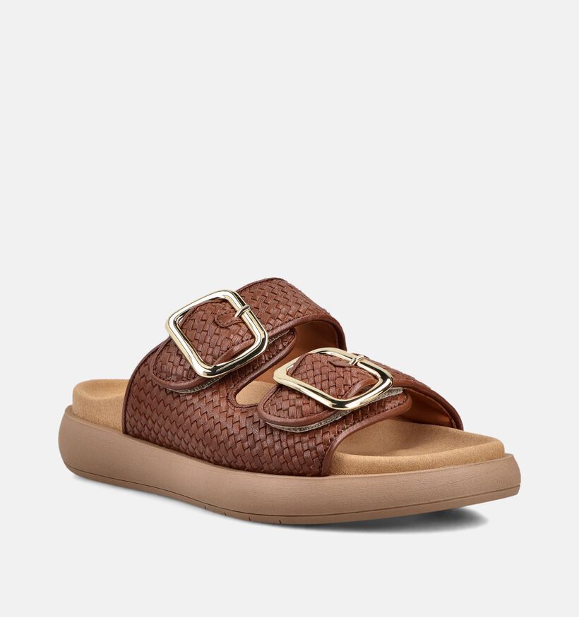 Best Fitting Nu-pieds plates en Cognac pour femmes (371216)