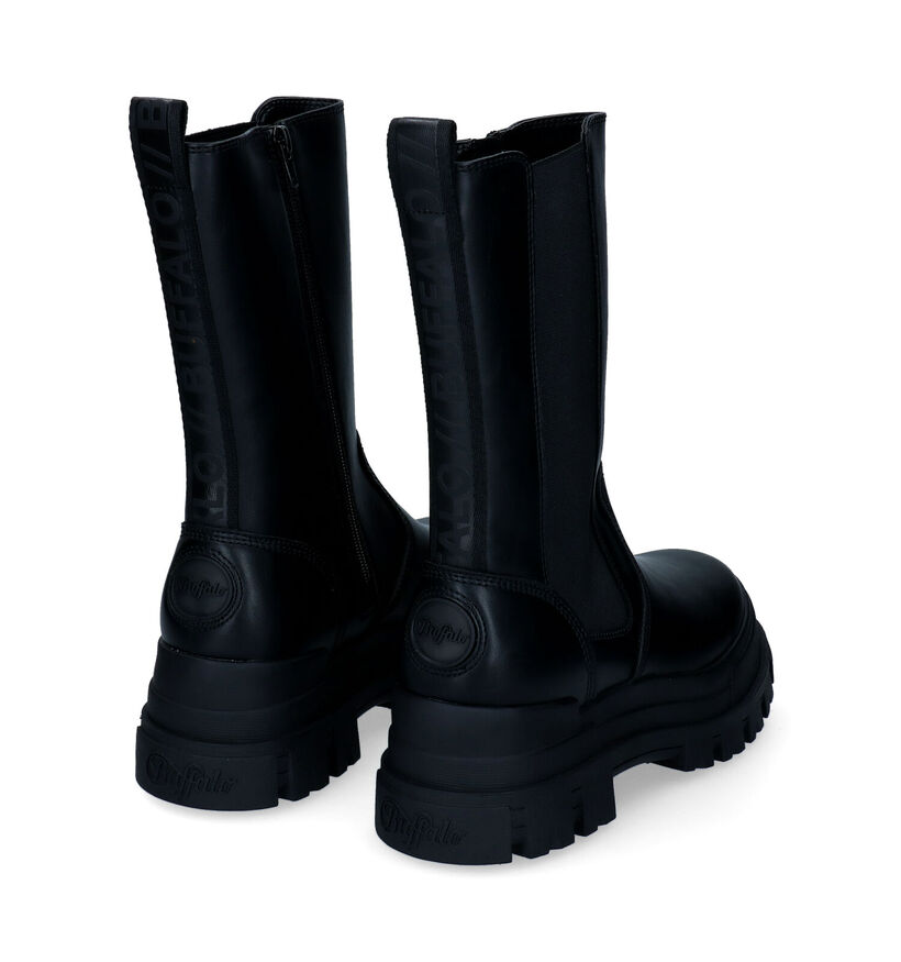 Buffalo Aspha Zwarte Boots in kunstleer (295251)