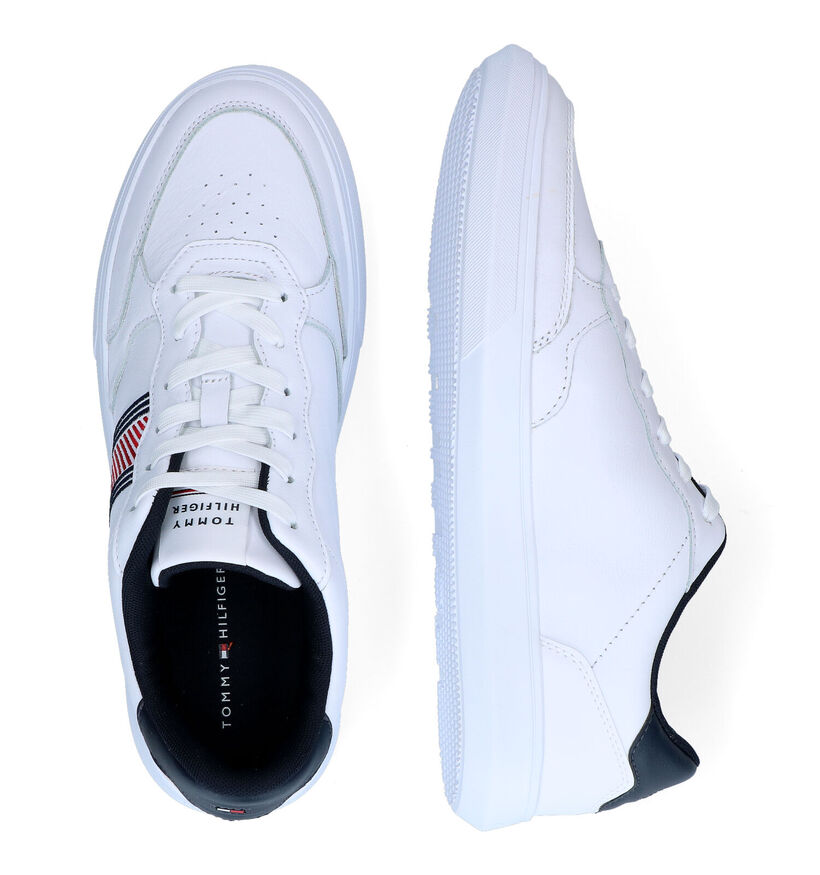 Tommy Hilfiger Essential Leather Cupsole Evo Witte Veterschoenen voor heren (300640) - geschikt voor steunzolen