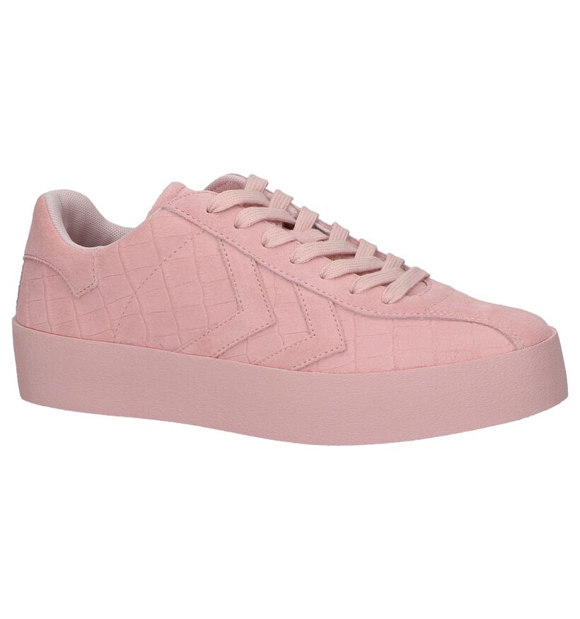 Pastelroze Lage Sneakers Hummel in daim (225843)