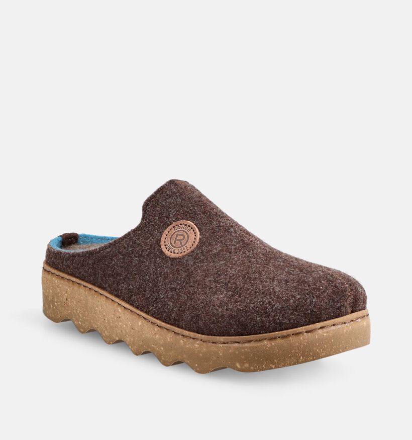 Rohde Foggia Donkerbruine Open Pantoffels voor dames (379799) - geschikt voor steunzolen