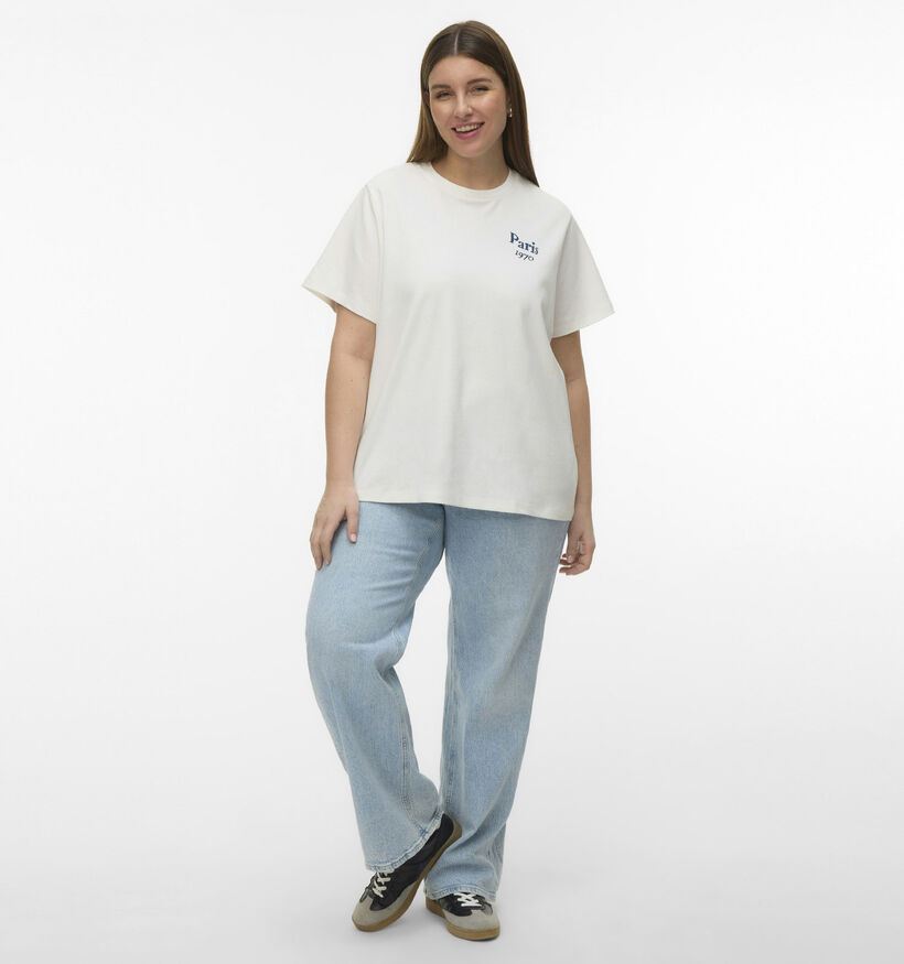 Vero Moda Curve Vera Caty T-shirt Paris en Blanc pour femmes (367791)