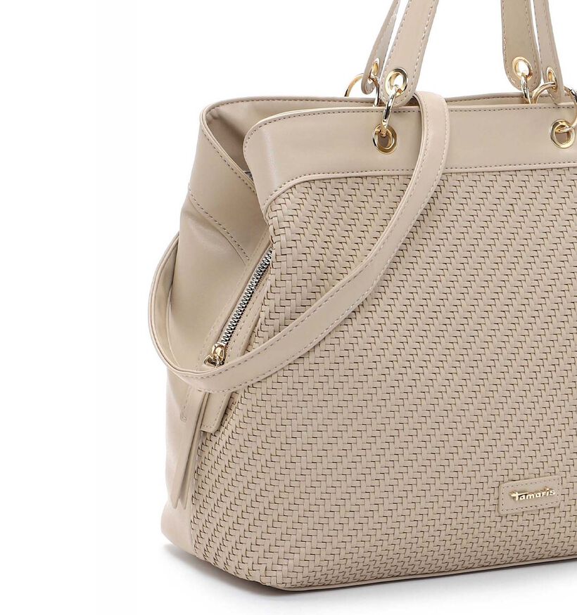 Tamaris Leila Beige Shopper Tas met Rits in kunstleer (325603)