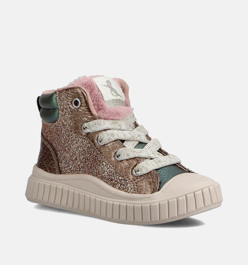 Milo & Mila Gouden Veterboots voor meisjes (362935) - geschikt voor steunzolen