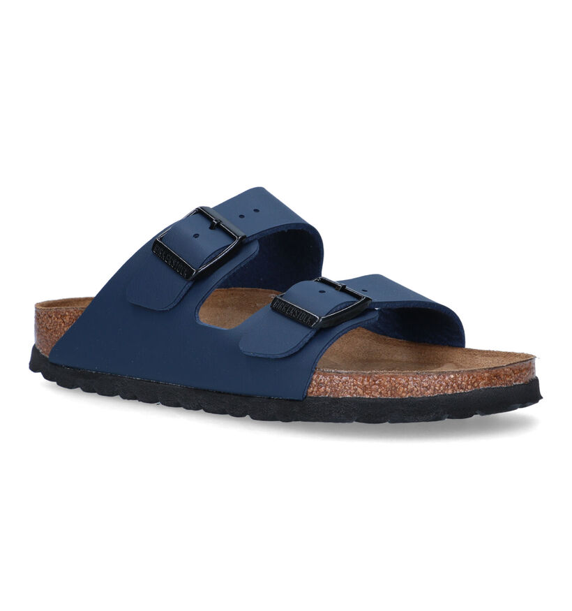 Birkenstock Arizona Birko Flor Nu-pieds en Noir pour garçons (338071)