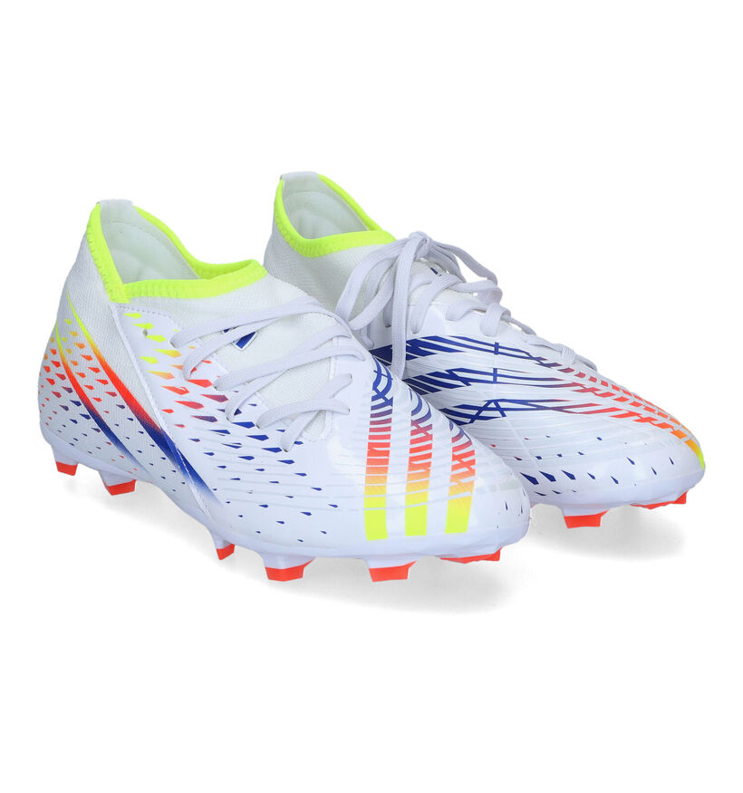 adidas Predator Edge Chaussures de foot en Blanc en simili cuir (325789)