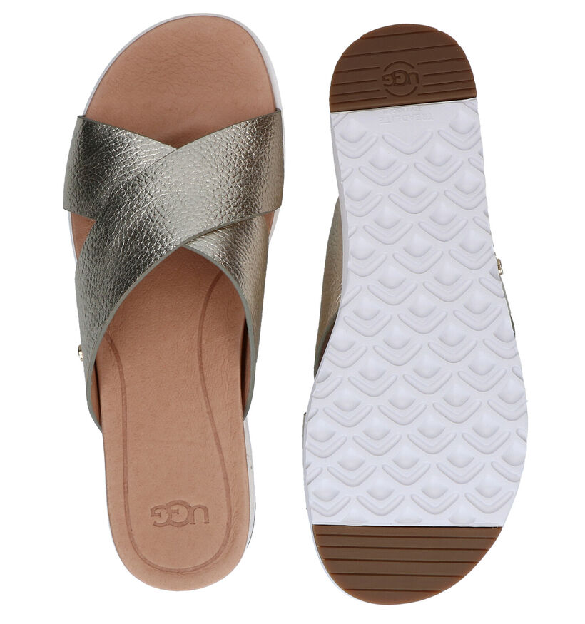 UGG Kari Gouden Slippers in leer (285502)