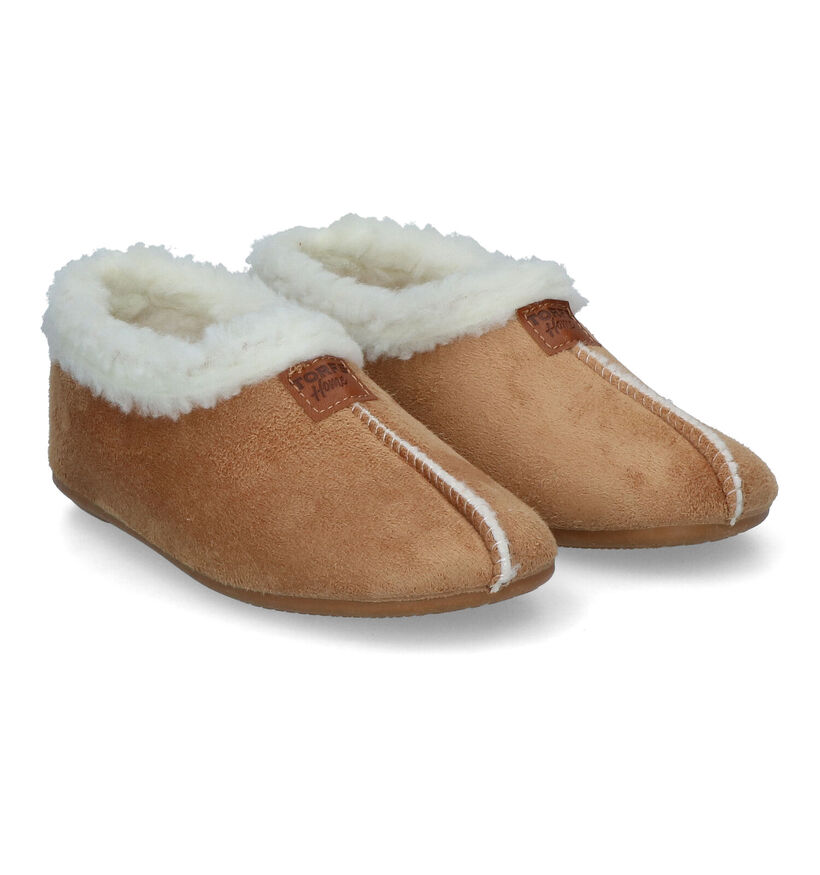 Torfs Home Pantoufles fermées en Camel pour filles (325437)