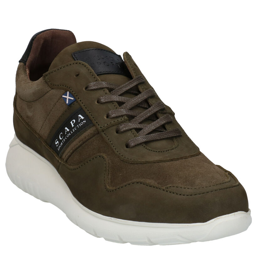 Scapa Kaki Veterschoenen in nubuck (281333)