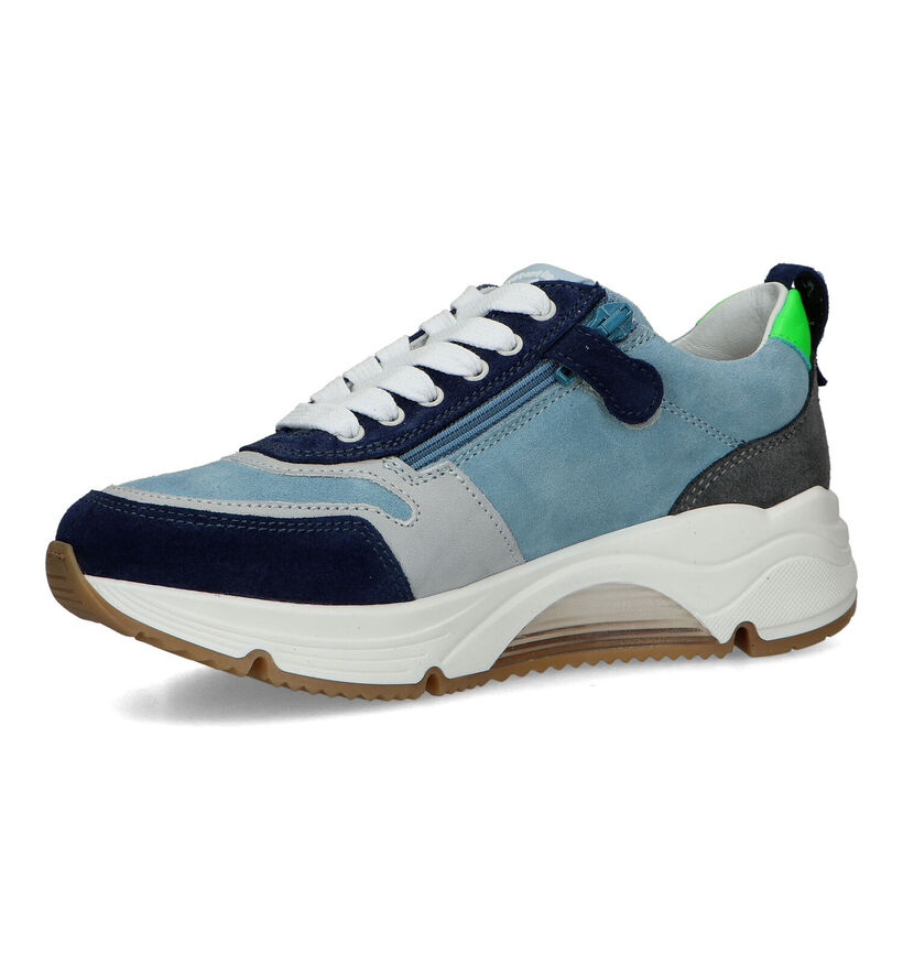 STONES and BONES Falcan Blauwe Veterschoenen in nubuck (325938)