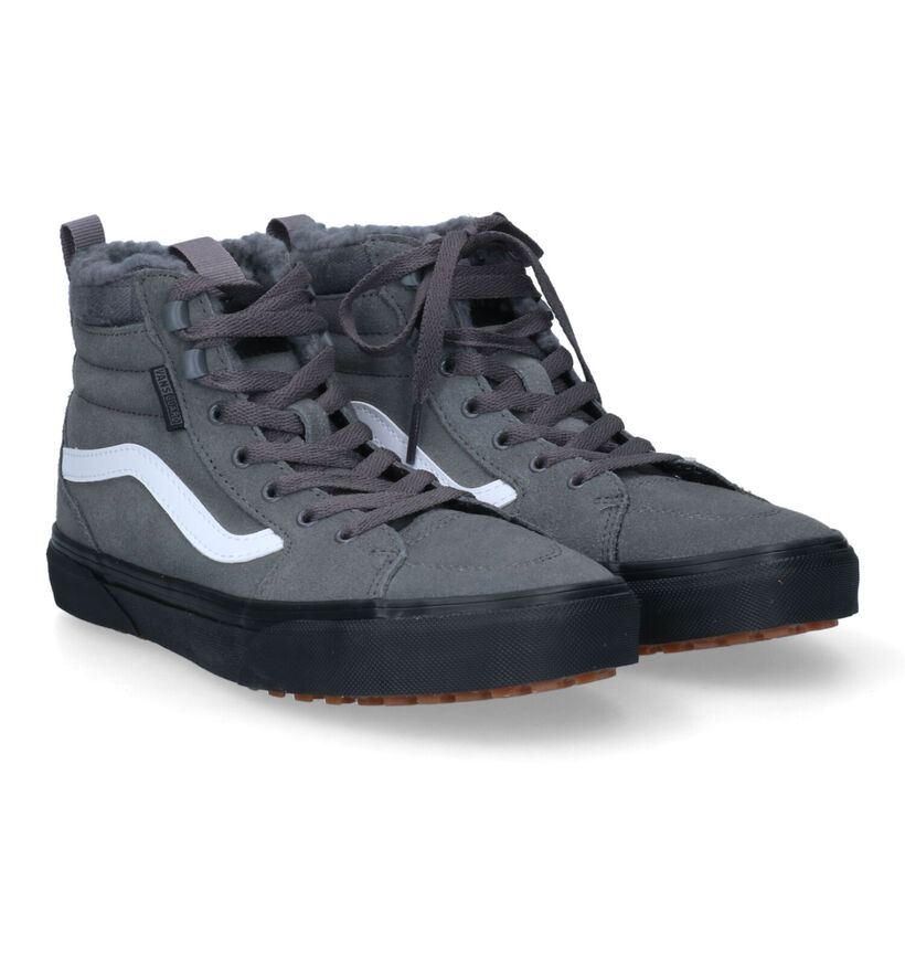 Vans Filmore HI Sherpa Baskets en Gris pour garçons (312306)