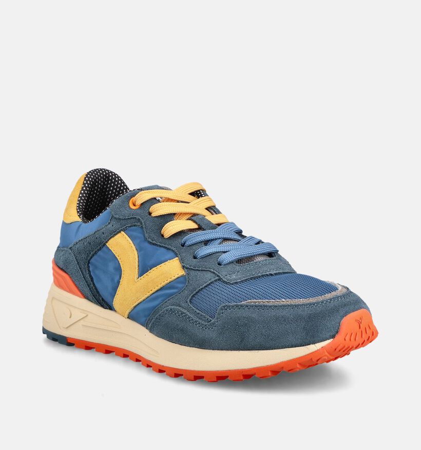 Victoria Chaussures plates en Bleu fonc&eacute;/Jaune pour hommes (371888) - pour semelles orthop&eacute;diques