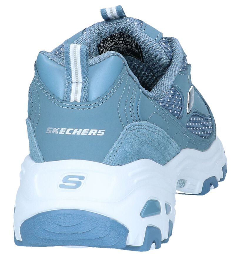 Blauwe Sneakers Skechers D'Lites Polka Nite in stof (252017)