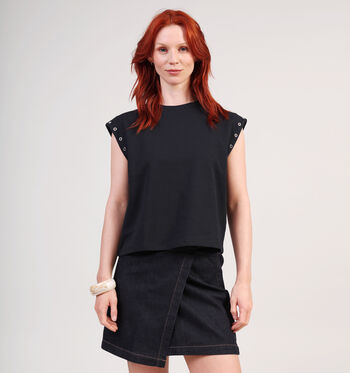 T-shirt noir Vila T-shirts Noir