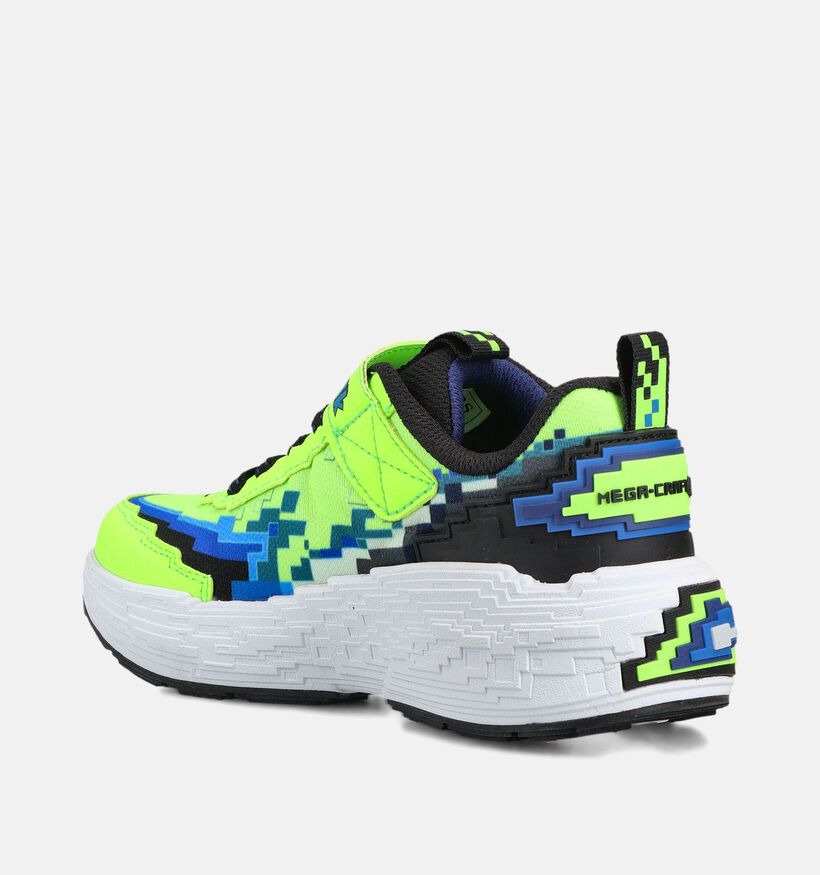 Skechers Mega Craft 4k Baskets basses en Vert fluorescent pour gar&ccedil;ons (375684)