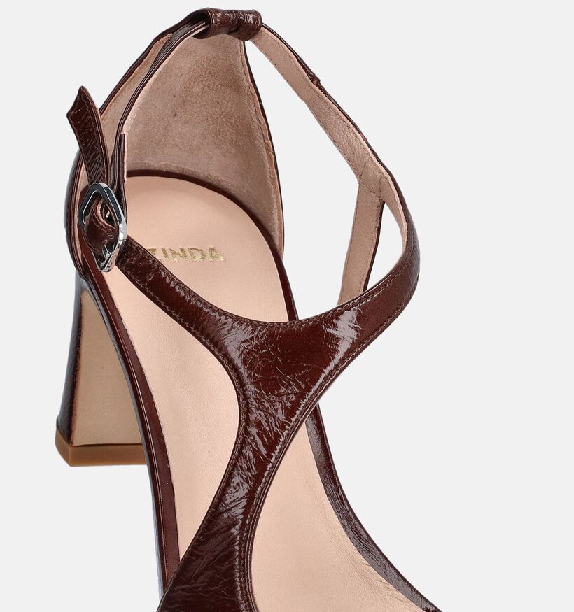 Zinda Donkerbruine Sandalen op hak voor dames (373657)