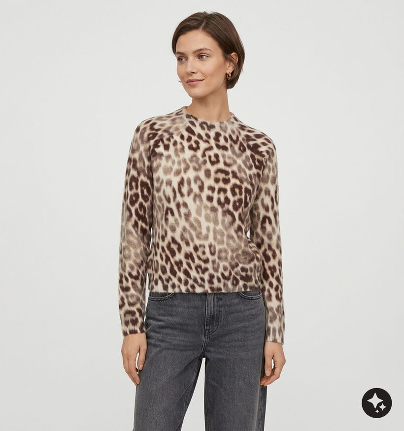 Guess Shaded Leopard Bruine/Beige Trui voor dames (381045)