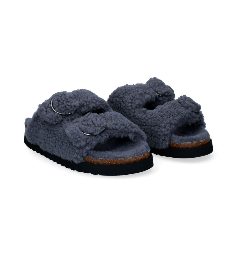 Gabor Grijze Slippers in wol (300236)