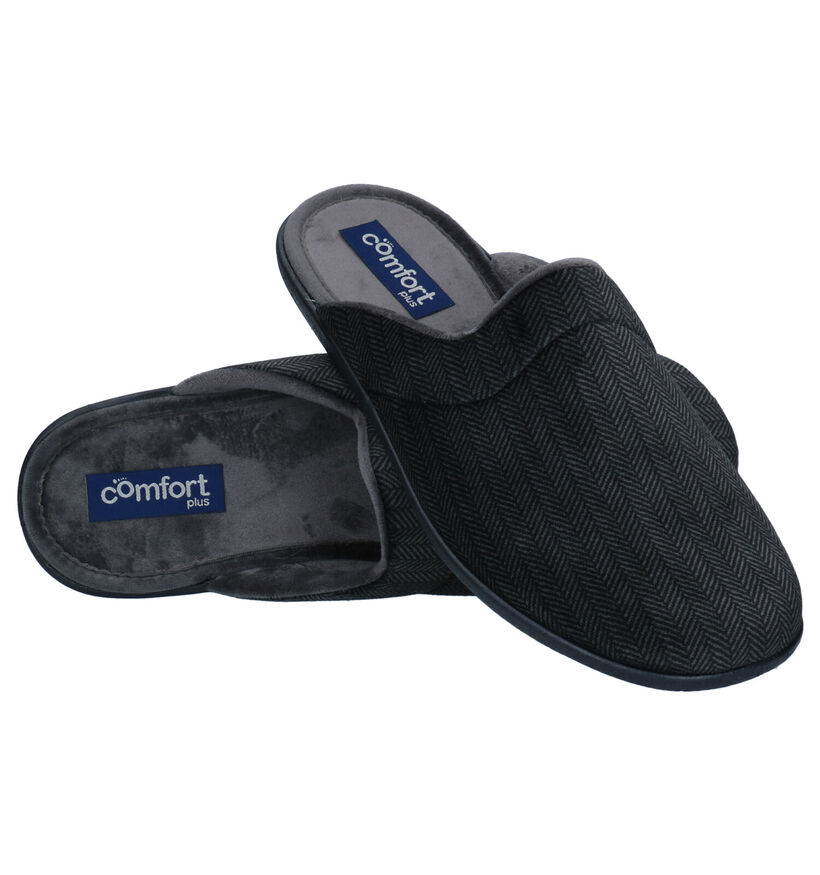 Comfort Plus Pantoufles ouvertes en Gris en textile (282082)