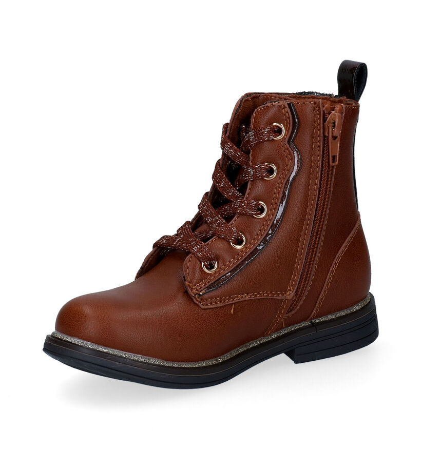 Milo & Mila Cognac Bottines in kunstleer (297204)