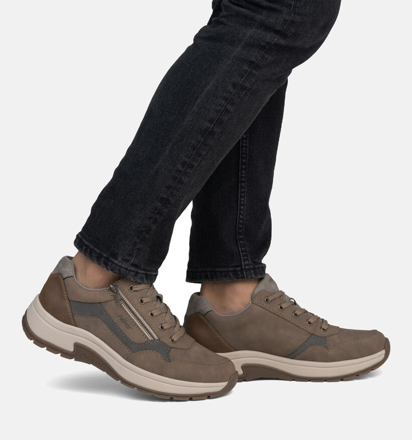 Rieker Bruine Veterschoenen voor heren (351308) - geschikt voor steunzolen