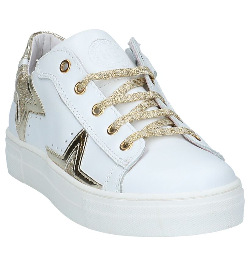 Witte Sneakers Rits/Veter met Sterren Hampton Bays in lakleer (213076)