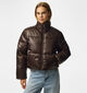 Pieces Amilia Donkerbruine Korte Puffer Jas voor dames (378379)
